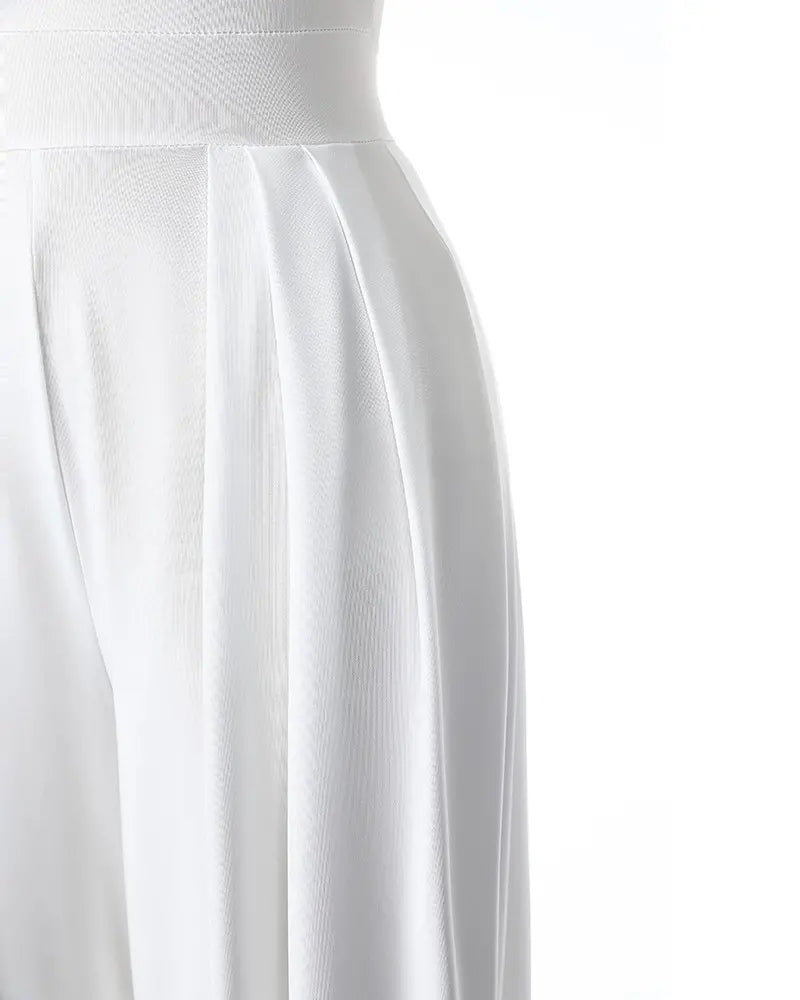 One Shoulder Ruched Wide Leg Jumpsuit - White