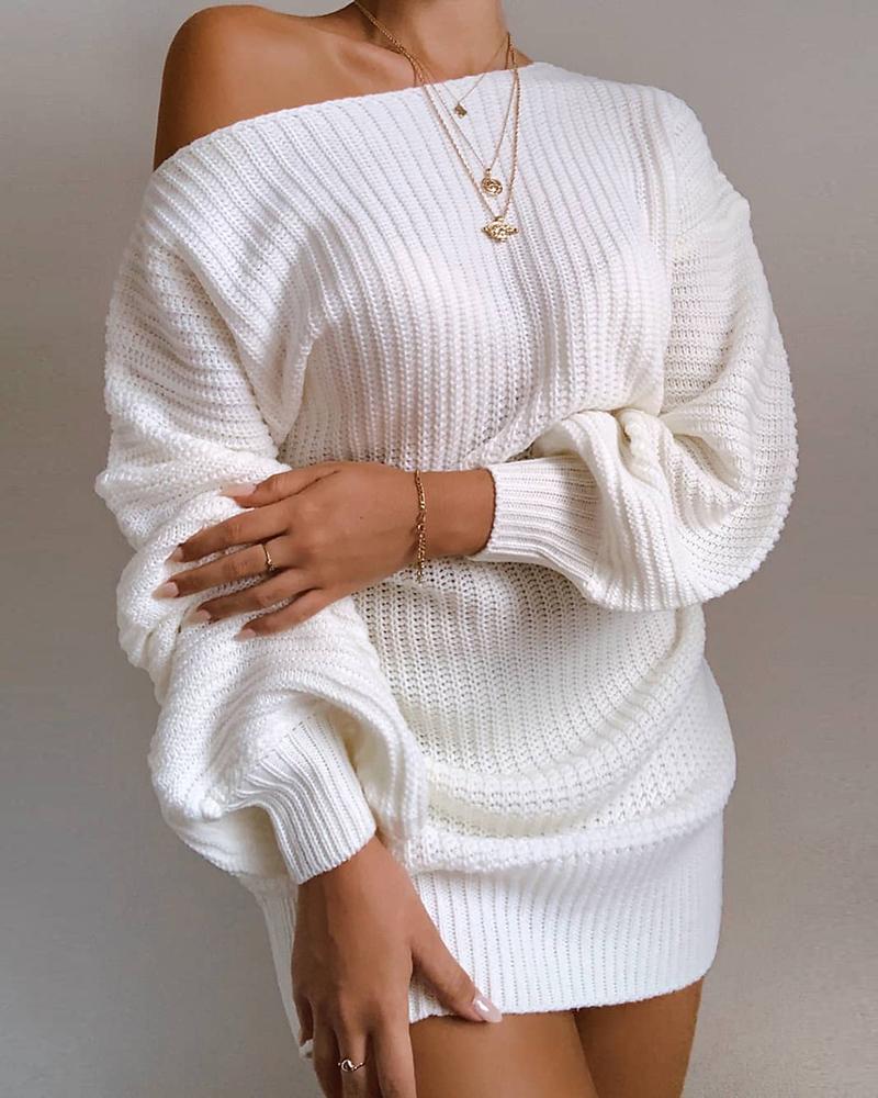 Cold shoulder knitted online dress