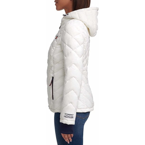 Tommy Hilfiger Packable Hooded Puffer Jacket - White – Glam Clique
