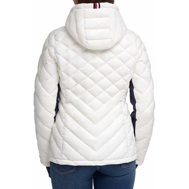Tommy Hilfiger Packable Hooded Puffer Jacket - White