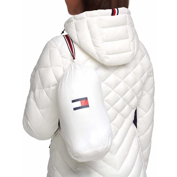 Tommy Hilfiger Packable Hooded Puffer Jacket - White